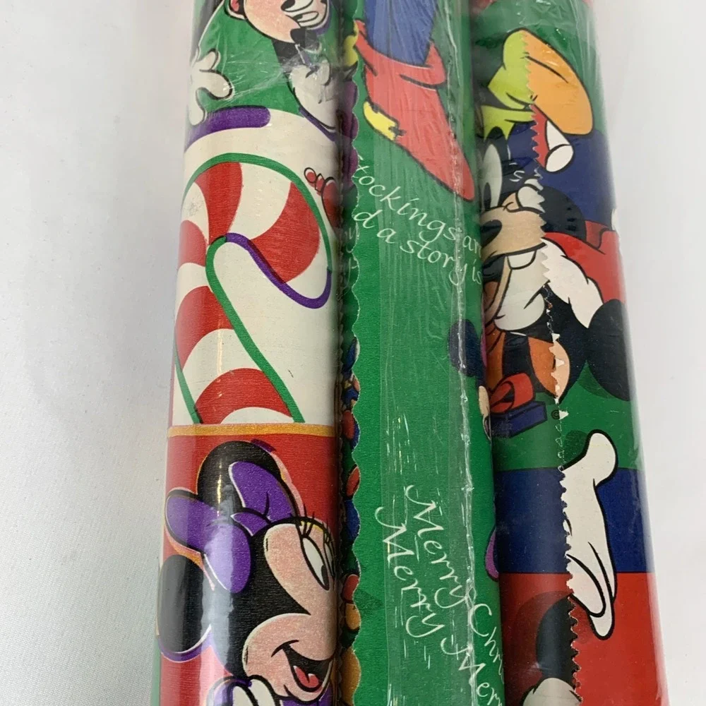 Vtg NIP Cleo Gift Wrap Mickey Mouse Minny Mouse Goofy Pluto 1996 Disney U.S.A.